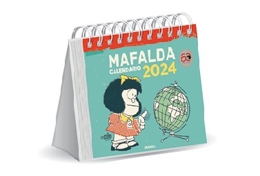 Mafalda 2024. Calendario Escritorio turquesa. 