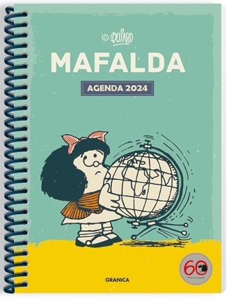 Agenda 2024 Mafalda anillada módulos turquesa. 
