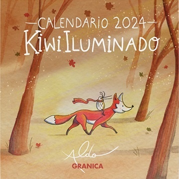 Kiwi iluminado 2024. Calendario de pared